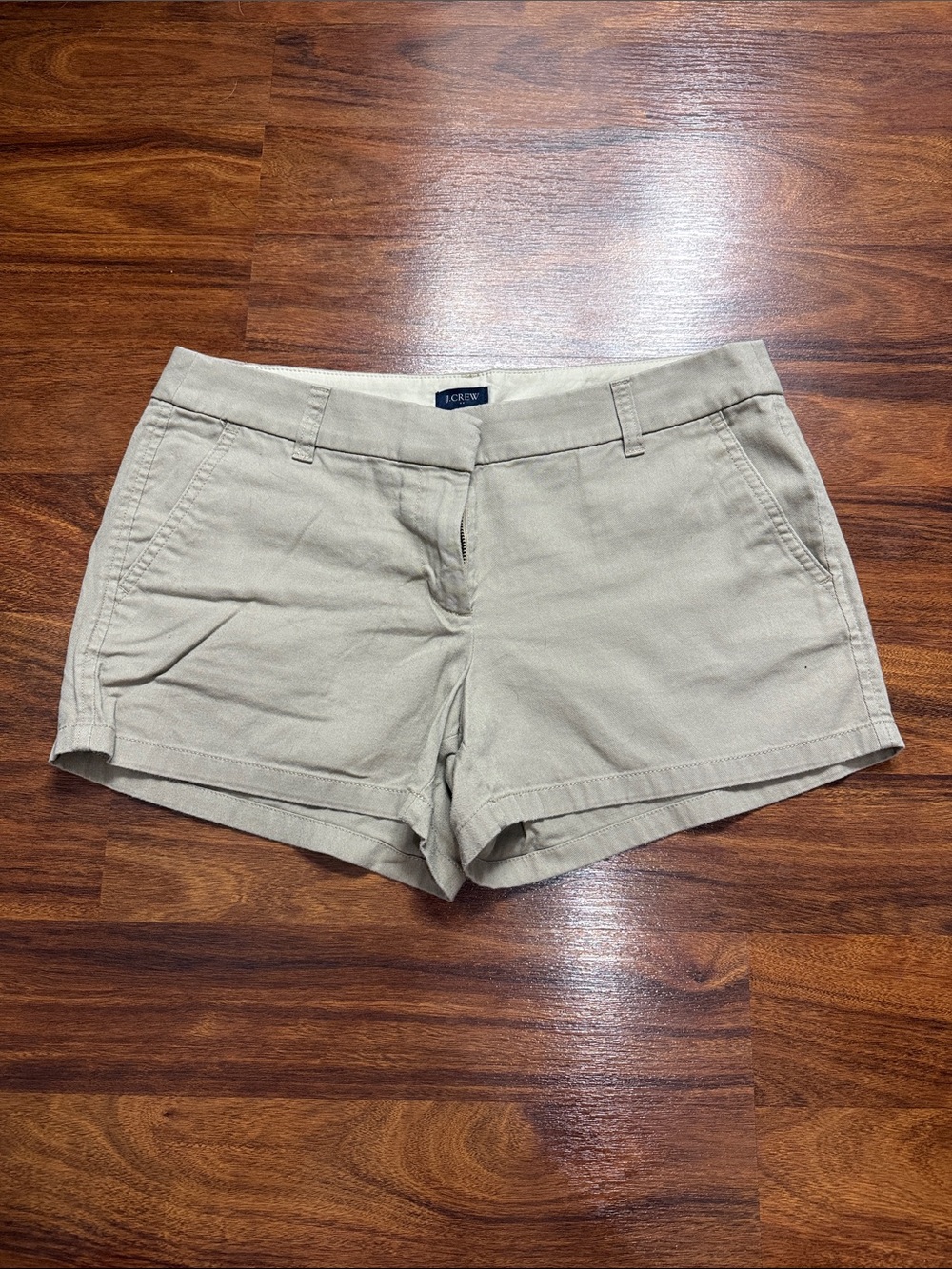 J. Crew Beige High-Waist Cotton-Blend Shorts - Khaki